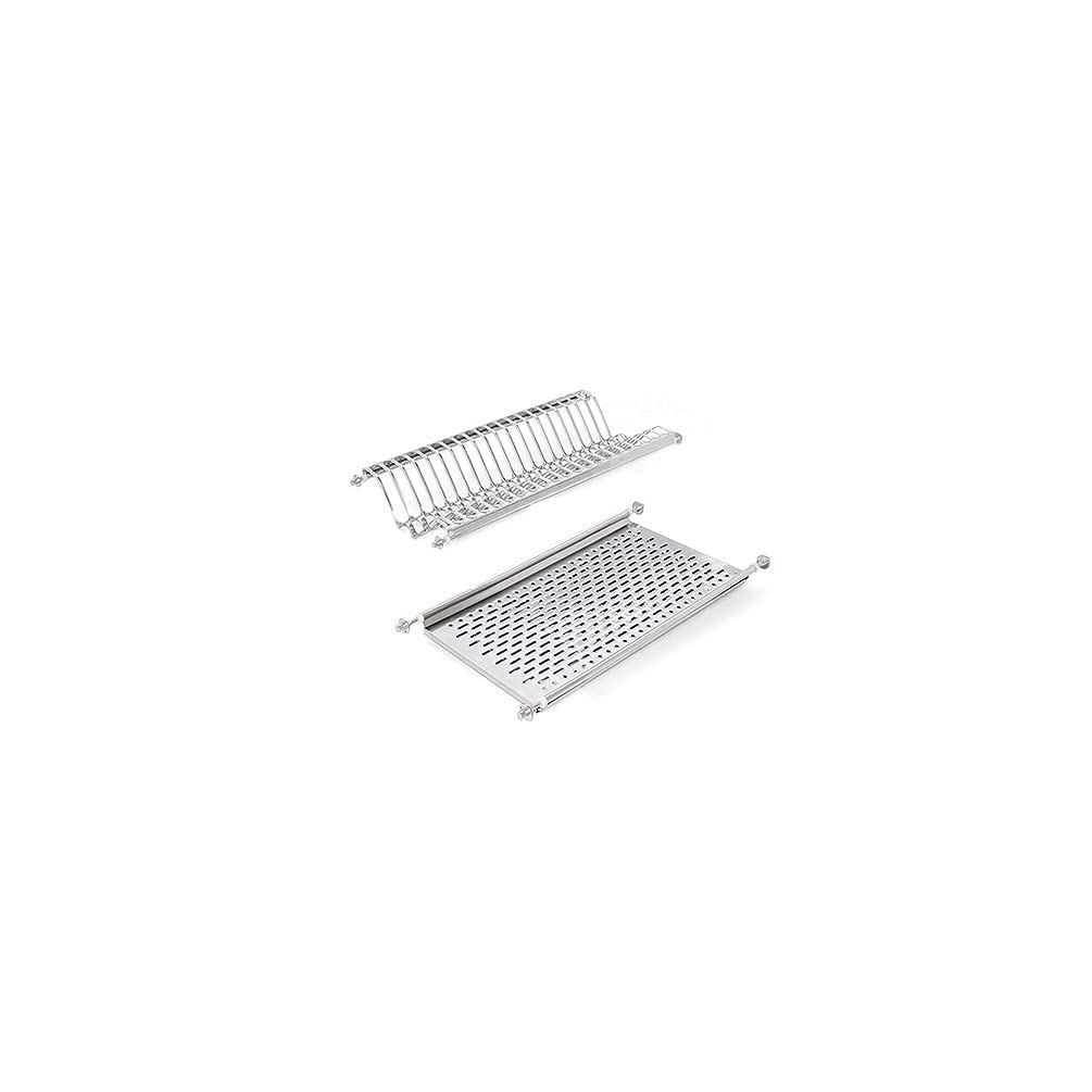 Emuca - Stainless Steel Dish Drying Rack for Standard 60 cm Width Kitchen Cabinet, Inner Width Module 535 -570 mm