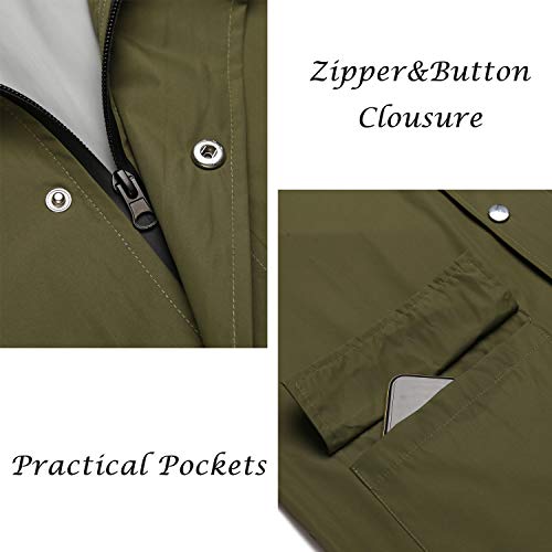 COOFANDY Men's Rain Jacket with Hood Waterproof Lightweight Active Long Raincoat Pricepulse