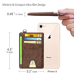 FurArt Slim Minimalist Wallet, Front Pocket