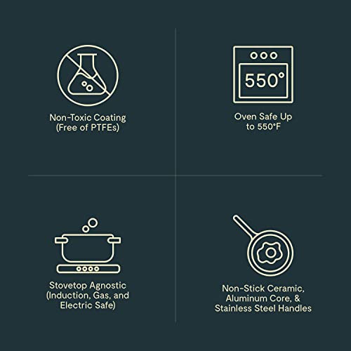 Caraway Nonstick Ceramic Dutch Oven Pot with Lid (6.5 qt, 10.5") Non Toxic, PTFE & PFOA Free