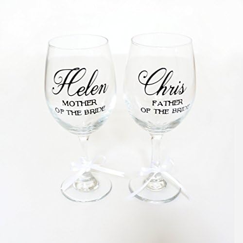 Mother of the Bride Gift, Father of the Bride Gift, Custom Personalized Wine Glasses, Wedding Gift, Mother of the Groom Gift, Father of the Groom Gift