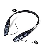 Bluetooth Headphones, DolTech Wireless Neckband Headset Sports Sweatproof Earbuds Stereo Earphones with Mic Hands-free for iPhone Android Device (970S Black)
