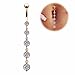 BeOneNew Rhinestone Long Dangle Navel Belly Ring Body Piercing Reverse Sexy Navel Rings Jewelry