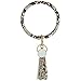 Creative Wristlet Keychain Bracelet Bangle Keyring, Various Colors Large Circle Key Ring Leather Tassel Bracelet Holder For Women Girl (Snakeskin)