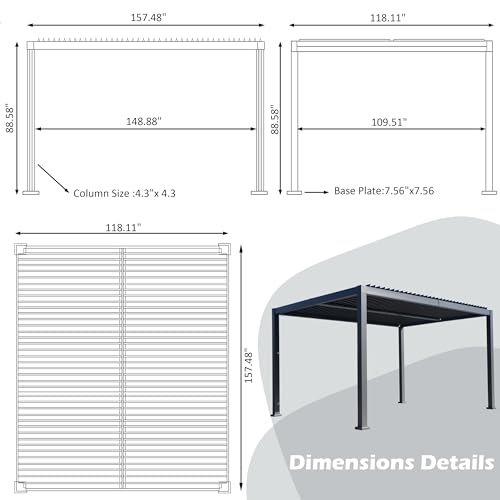 Goldshire 10'x13' Aluminum Louvered Pergola Review: Hardtop Gazebo With Adjustable Roof image 18