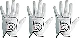 Finger Ten 2017 Mens All Premium Soft Cabretta Leather Tour Fit Grip Left Hand Lh Right Hand Rh with Cadet Size Golf Gloves Value 3 Pack