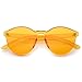 zeroUV One Piece PC Lens Rimless Ultra-Bold Colorful Mono Block Sunglasses 60mm (Orange)