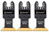 EZARC Titanium Oscillating Multitool Blade for Wood, Metal and Hard Material, 3-Pack