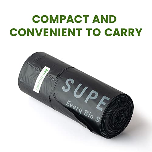 SUPERBIO 8 Gallon Compostable Handle Tie Portable Toilet Bags for