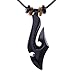 Marycrafts New Zealand Maori Style Buffalo Horn Hand Carved Men Necklace Pendant