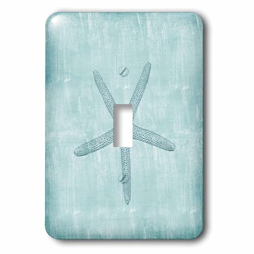 3dRose lsp_178911_1 Aqua Starfish Abstract Beach Theme Light Switch Cover