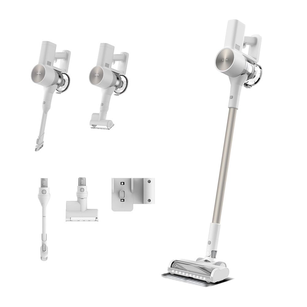 XIAOMI G20 kabelloser Staubsauger, 25 kPa / 150 AW Saugkraft, bis zu 60 Minuten Laufzeit, 99,9% Filterleistung, Boden-Suchlicht, kabelloser Staubsauger für Hartböden, Teppiche und Tierhaare