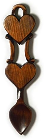 Welsh Love Spoon -Celtic Love Double Hearts Entwined With Devotion - Suitable For Anniversary, Birthday Or Special Occasion (23)