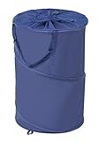 Internet's Best Circle Pop Up Laundry Hamper | Collapsible Laundry Bag with Mesh Drawstring Lid | Carry Handles | Dirty Laundry Sorter Basket | Blue