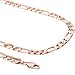 Trendsmax Mens Chain Womens Flat Figaro Link Rose Gold Plated Necklace 6mm 20inch
