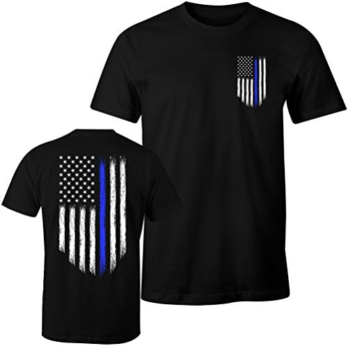 Thin Blue Line USA Flag Men's T Shirt (2XL)
