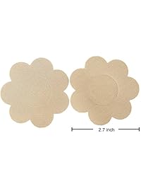 Cubiertas sin pezón, sujetador adhesivo sexy de pastas de pecho desechable (10 flores 1 redondo beige)