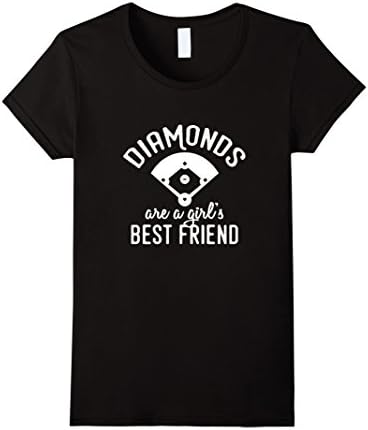 Women's Diamonds Are a Girl's Best Friend - Girls Baseball Shirt Small Black