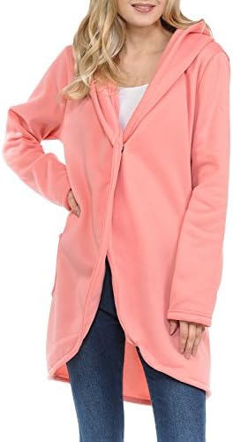 GUVU Womens Soft Fabric Oversized Open Front Hoodie Pancho Cardigan Sweater (Pink, XLarge)