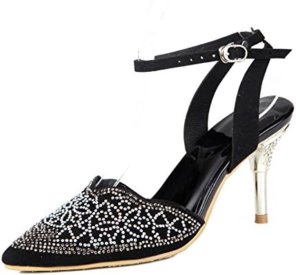 black ankle strap court shoes