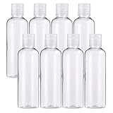BENECREAT 8 Pack 6.7oz PET Plastic Bottles Clear