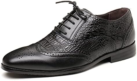 TOEE Dress Shoes, Men's Fish Leather Shoes Lace Up Wedding Party