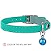 CollarDirect Leather Cat Collar, Cat Safety Collar with Elastic Strap, Kitten Collar for Cat with Bell Black Blue Red Orange Lime Green (Neck Fit 6