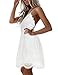 AOOKSMERY Women Summer V-Neck Spaghetti Straps Lace Backless Party Club Beach Mini Dresses