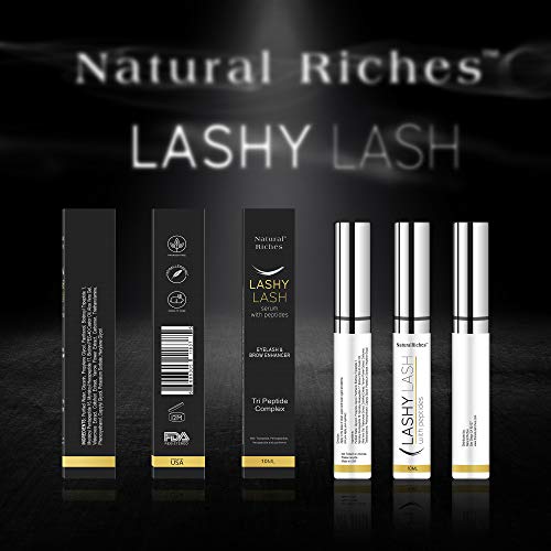 Eyelash growth serum peptide lash natural regrowth enhancing formula for hydrated longer fuller eyelash and thicker eyebrows with pentapeptide-17 Panthenol 10ml/0.33fl oz.