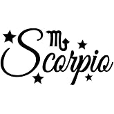 Scorpio Zodiac Sign Stars NOK Decal Vinyl Sticker |Cars Trucks Walls Laptop| Black |5.5 x 3.0 in|NOK1810