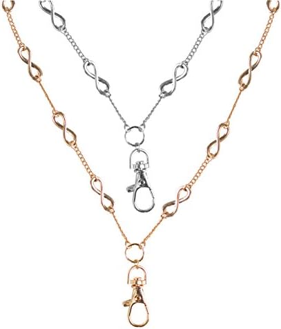 Hannah Women's Fashion Lanyard Infinity Necklace with Swivel Clasp (gold/silver)