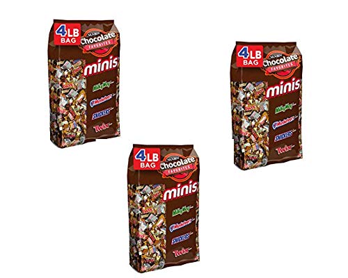 Snickers, Twix, 3 Musketeers & Milky Way Minis Size Christmas Candy Variety Mix, 240 Pieces (3 Pack(240 Count))