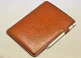 Apple Ipad Pro 9.7 Case With Pencil Holder New Luxury Pouch Slim Sleeve M-C14 (Light Brown - S)