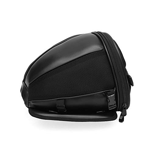 ixaer Motorcycle Backseat Saddle Tail Bags Bicycle Sports Waterproof Bike Cycling Basket Handle Bar Bag Back Seat Carry Bag Luggage Tail Bag (Black)