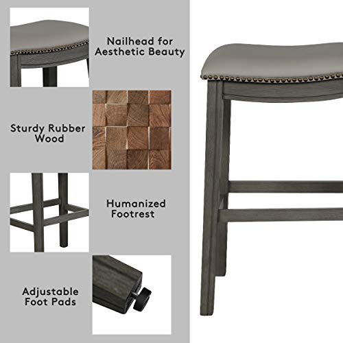 COSTWAY Bar Stools Set of 4, 29Inch Height Backless Counter Stools