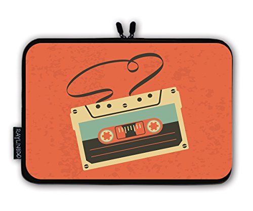 RayLineDo Retro Cassette Notebook Computer Tablet PC Soft Neoprene Sleeve Case Travel Bag Pouch Protector for 12.5" 13" 13.1" 13.3" Inch Laptop