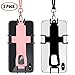 TOOVREN Silicone Case Phone Holder Adjustable Cover with Detachable Lanyard Strap Pink