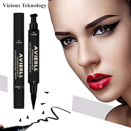 Eyeliner Stamp 2 pens, 2 double sided pens, liquid winged eyeliner pen waterproof smudgeproof long lating wing original eyeliner pen