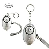 Pripaso Personal Alarm Emergency Alarm Keychain with LED Flashlight for Women, Kids,Elderly,Personal Safety Alarm Device 130dB Personal Alarm Security (2 Pack - Silver)