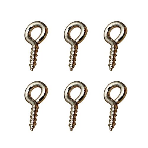 image for SODIAL(R) 100Pcs Tiny Screw Eye Pins Eyelets Threaded Peg Tail 8x3.5mm