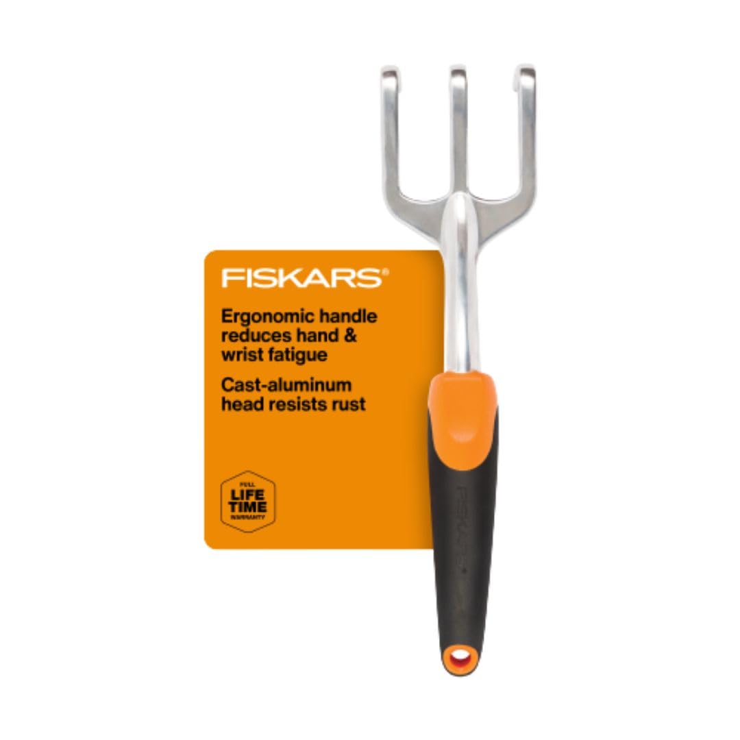 Photo 1 of Fiskars Ergo Cultivator for Digging, Aerating Soil, and Weeding, Heavy Duty Garden Tool with Hanging Hole