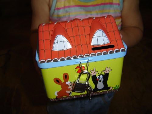 Little Mole Kretek Money Saving house / Kisvakondos fém persely 11 x 9 x 11 cm / It is locakbel with a Lock and Key / Teach Children to save change / Maulwurf / Kisvakond