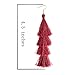 ELEARD Tassel Earrings Tiered Thread Tassel Dangle Earrings Statement Layered Tassel Drop Earrings (wine red)