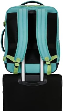 Take2Cabin - Borsa da cabina EasyJet 36 x 20 x 45 cm, 38 L, 0,70 kg, Bagaglio a mano, Zaino aereo M Underseat, Turchese/Verde (Dusty Turquoise/Lime)