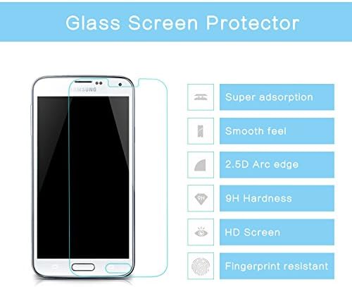 S5 Screen Protector, Premium Tempered Glass Screen Protector for Samsung Galaxy S5