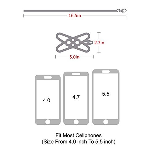 2 in 1 Cell Phone Lanyard Rocontrip Strap Case Holder with Detachable Neckstrap Universal for Smartphone iPhone 8,7 6S iPhone 6S Plus,Samsung Galaxy Google Pixel 4.7-5.5 inch (Black)