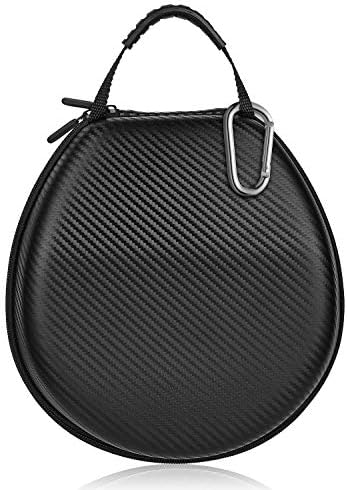 Headphones Case Wireless Headset Bluetooth Storage Carrying Travel Bag for Travel Over Ear case Full Size Extra Black carbon fiber EVA (Large)