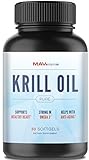 Pure Fish + Krill Oil Brain and Cardiovascular Capsules Designed to Aid in Brain Memory, Focus, and Joint Health; 100% Pure Cold Pressed Antarctic Krill Oil; EPA + DHA + Astaxanthin + Omega; Non-GMO, 30 count