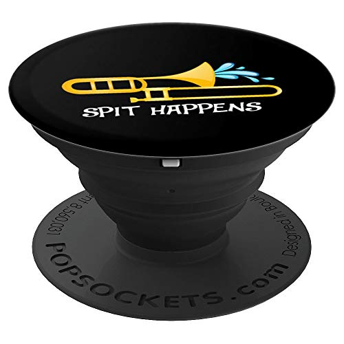 Funny Spit Happens Trombone Player Band Gift Accessories PopSockets Grip and Stand for Phones and Tablets - Thumbnail 6