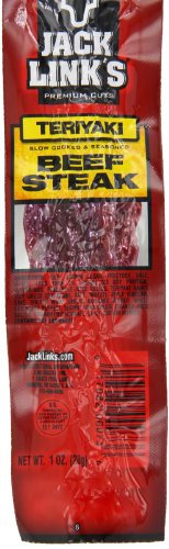 JACK LINK’S BEEF STEAK, TERIYAKI – PROTEIN SNACKS, MEAT SNACK WITH 9G OF PROTEIN, MADE WITH 100% BEEF, INDIVIDUALLY WRAPPED BULK SNACK PACK, KETO FRIENDLY – 1 OZ. (12 COUNT)